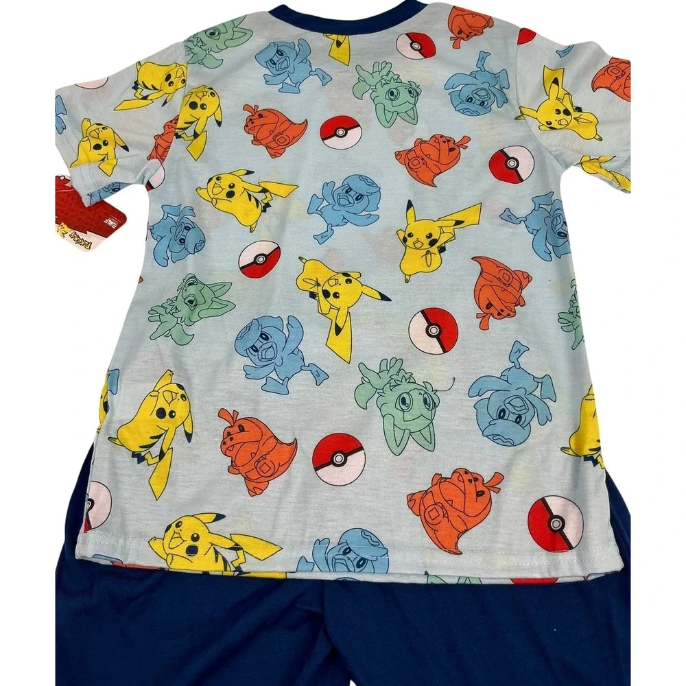 Pokemon Boys Pajama Set Size 6/7 Pikachu Short Sleeve Shirt Shorts NWT